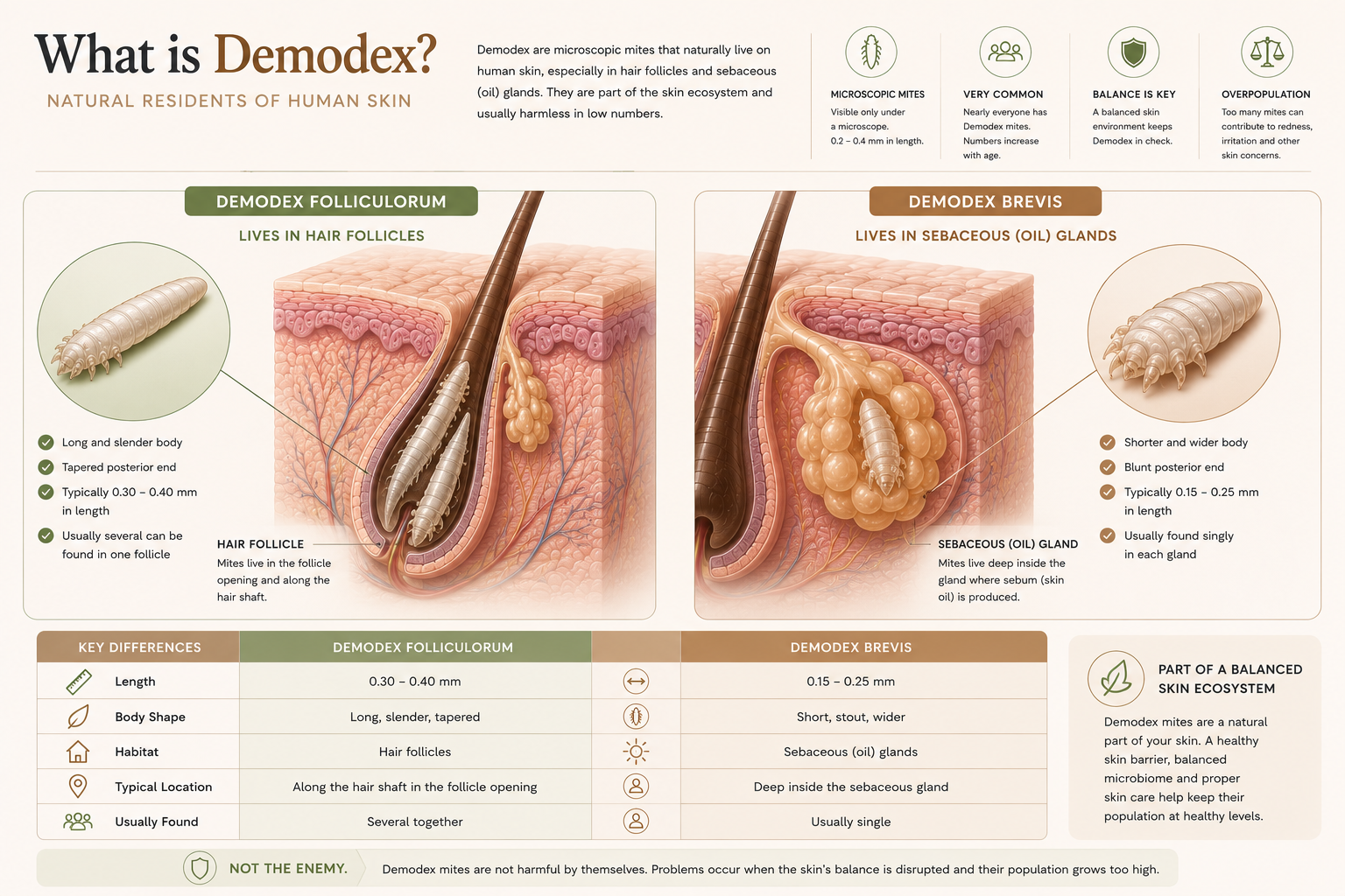 Microscopic image of Demodex mite